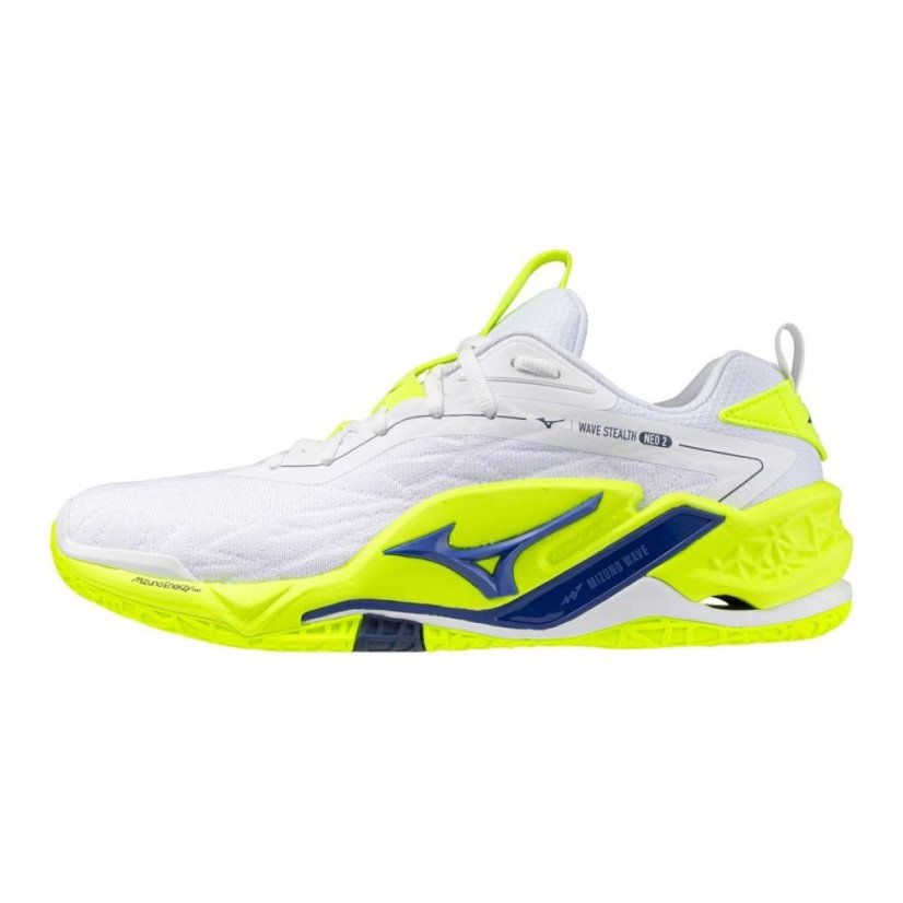Mizuno Wave Stealth NEO 2 – Unisex halová obuv – Bílo-žlutá