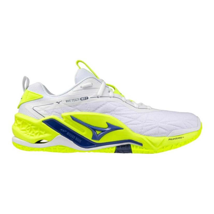 Mizuno Wave Stealth NEO 2 – Unisex halová obuv – Bílo-žlutá