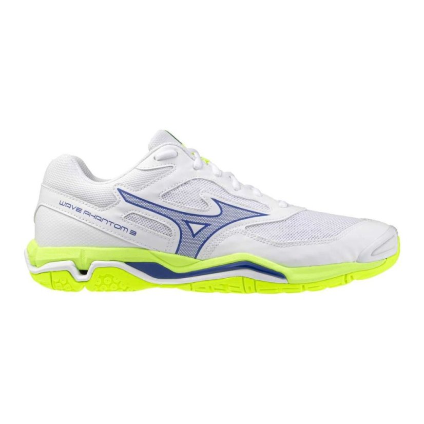 Mizuno Wave Phantom 3 – Unisex halová obuv – Bílo-žlutá - Velikost: EUR 44.5