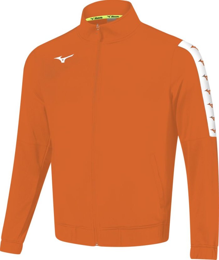 Mizuno Nara Interlock Track Jacket – Pánská lehká sportovní bunda – Oranžová - Velikost: XXL