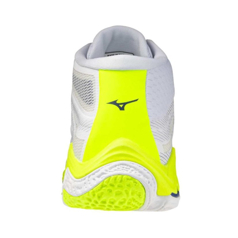 Mizuno Wave Lightning Elite Mid – Unisex volejbalová obuv – Bílo-žlutá - Velikost: EUR 46