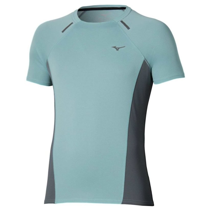 Mizuno Active DryAeroFlow Tee – Pánské běžecké triko – Tyrkysová - Velikost: M