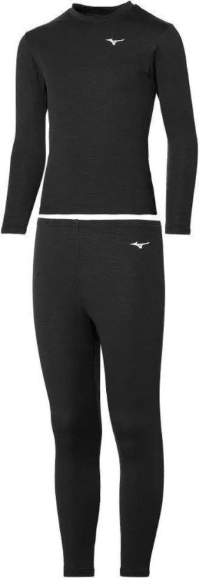 Mizuno JR Mid Top&Bottom – Juniorský termo set – Černá - Velikost: 128