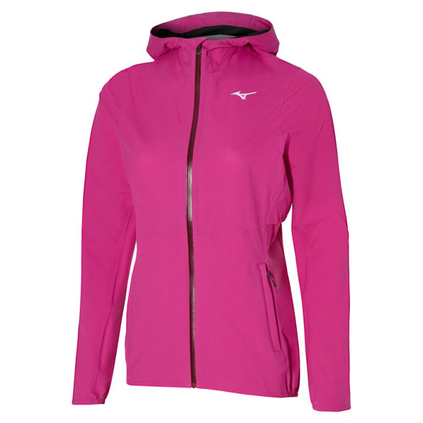 Mizuno Waterproof 20K ER Jacket – Dámská nepromokavá běžecká bunda – Růžová - Velikost: S