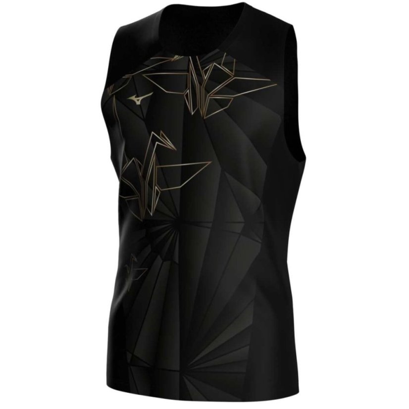 Mizuno Active DryAeroFlow Graphic Tank Top – Pánské běžecké tílko – Černá - Velikost: S