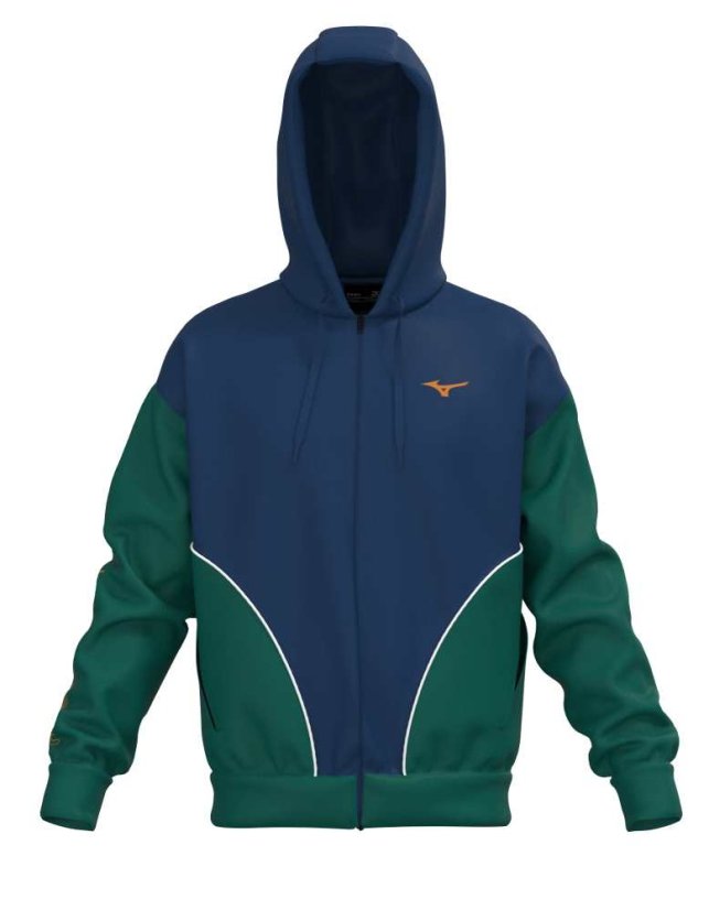 Mizuno Athletics Sweat Jacket – Pánská sportovní mikina – Modro-zelená