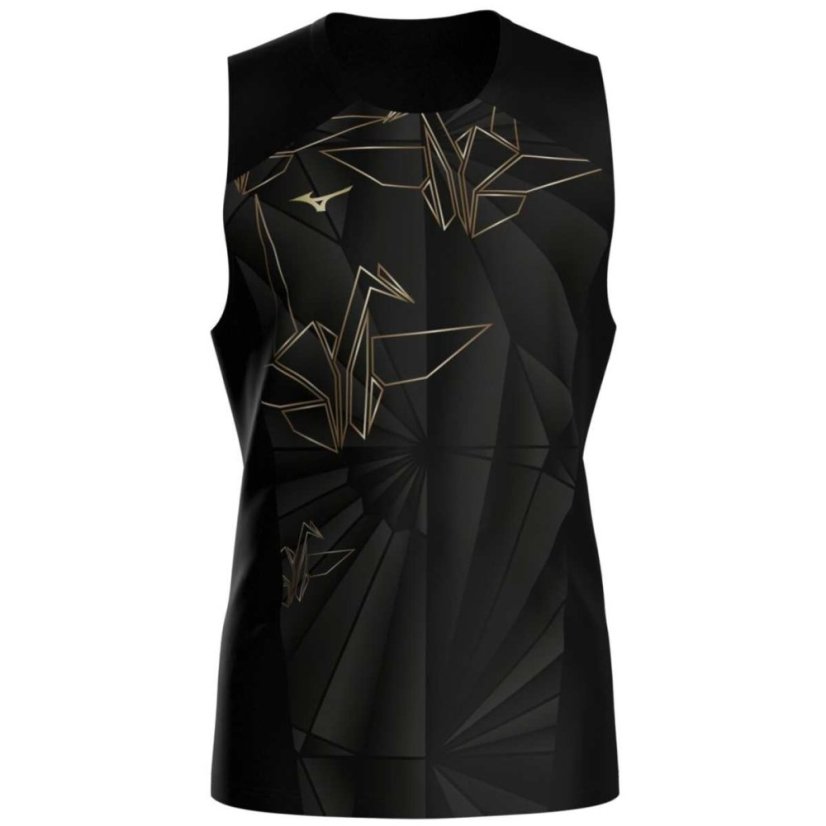 Mizuno Active DryAeroFlow Graphic Tank Top – Pánské běžecké tílko – Černá - Velikost: S