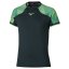 Mizuno Stargazer Shadow Tee – Pánské tenisové triko – Černo-zelená
