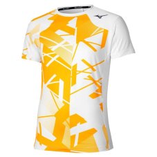 Mizuno DB Shadow Graphic Tee – Pánské tenisové triko – Bílo-žlutá