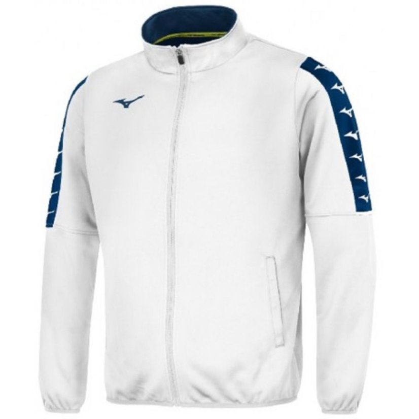 Mizuno Nara Interlock Track Jacket – Juniorská lehká sportovní bunda – Bílá - Velikost: 140