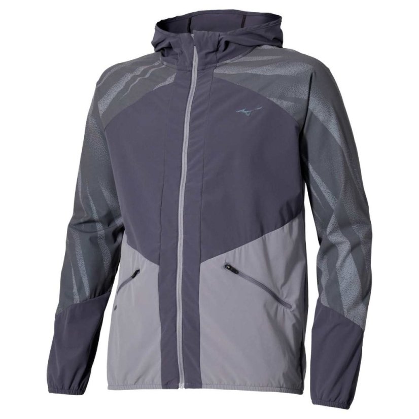 Mizuno Active Alpha Hooded Jacket – Pánská běžecká bunda – Šedá