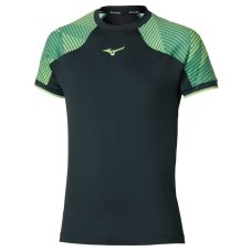 Mizuno Stargazer Shadow Tee – Pánské tenisové triko – Černo-zelená