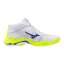 Mizuno Wave Lightning Elite Mid – Unisex volejbalová obuv – Bílo-žlutá - Velikost: EUR 46