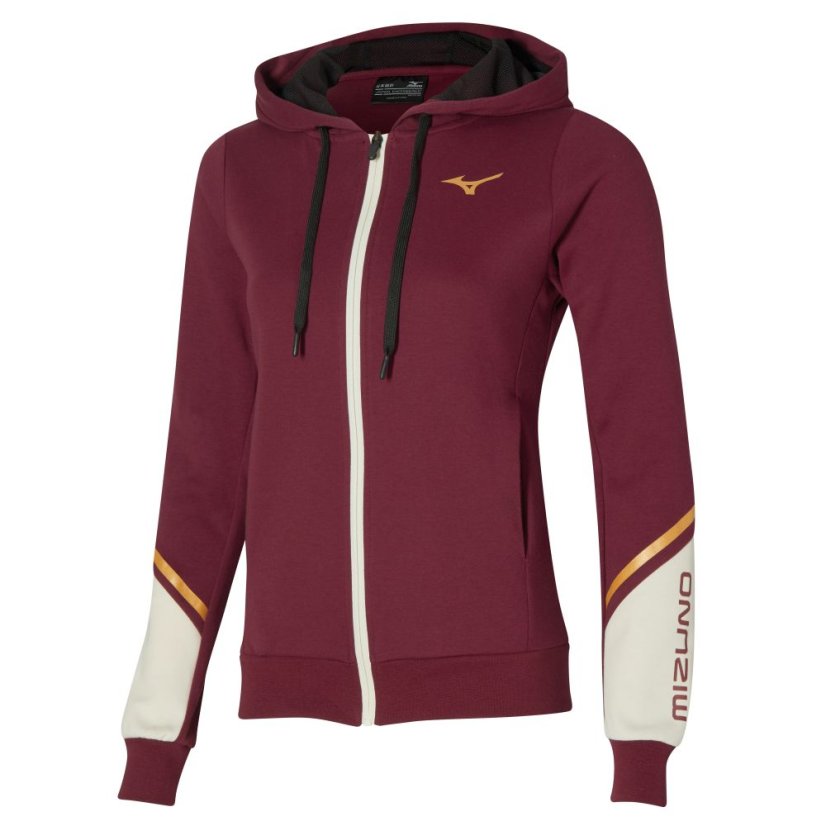 Mizuno Sweat Jacket – Dámská sportovní mikina – Vínová