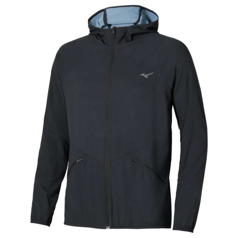 Mizuno Active Alpha Hooded Jacket – Pánská běžecká bunda – Černá - Velikost: L