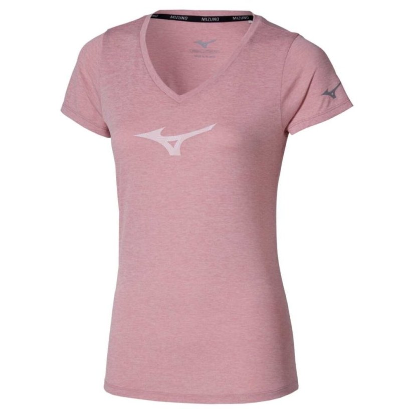 Mizuno Core Runbird Tee – Dámské běžecké triko – Růžová - Velikost: XS