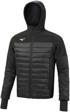 Mizuno Sapporo Hooded Hybrid Jacket – Pánská zateplená sportovní bunda – Černá