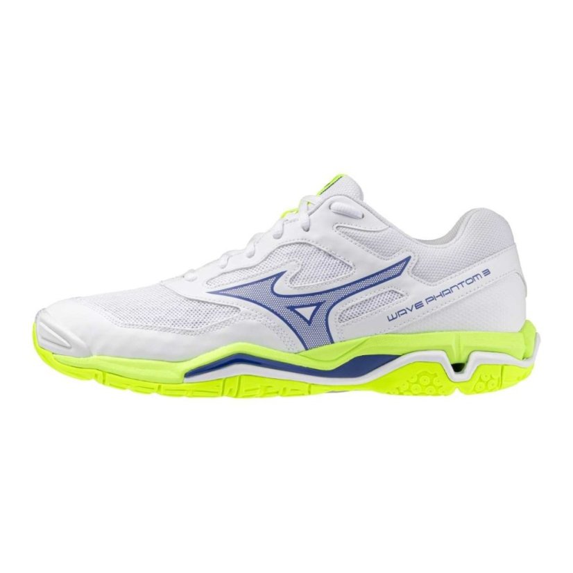 Mizuno Wave Phantom 3 – Unisex halová obuv – Bílo-žlutá - Velikost: EUR 44.5
