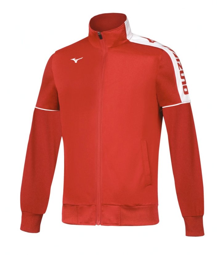 Mizuno Knitted Track Jacket – Juniorská lehká sportovní bunda – Červená - Velikost: 116 Mizuno Knitted Track Jacket – Juniorská lehká sportovní bunda – Červená - Velikost: 116