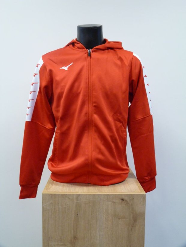 Mizuno Nara Training FZ Hoodie – Pánská sportovní mikina – Červená - Velikost: 3XL