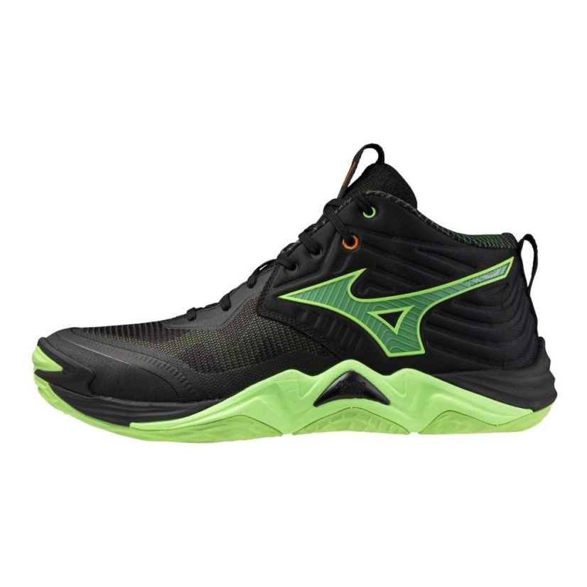 Mizuno Wave Momentum Elite Mid – Unisex volejbalová obuv – Černá