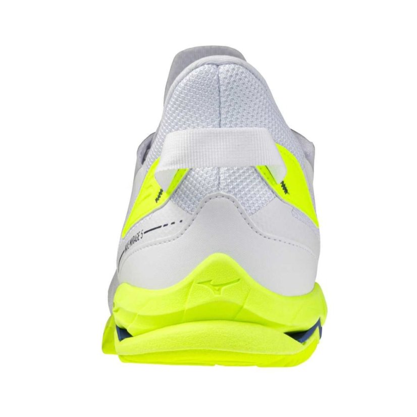 Mizuno Wave Mirage 5 – Unisex halová obuv – Bílo-žlutá - Velikost: EUR 38.5