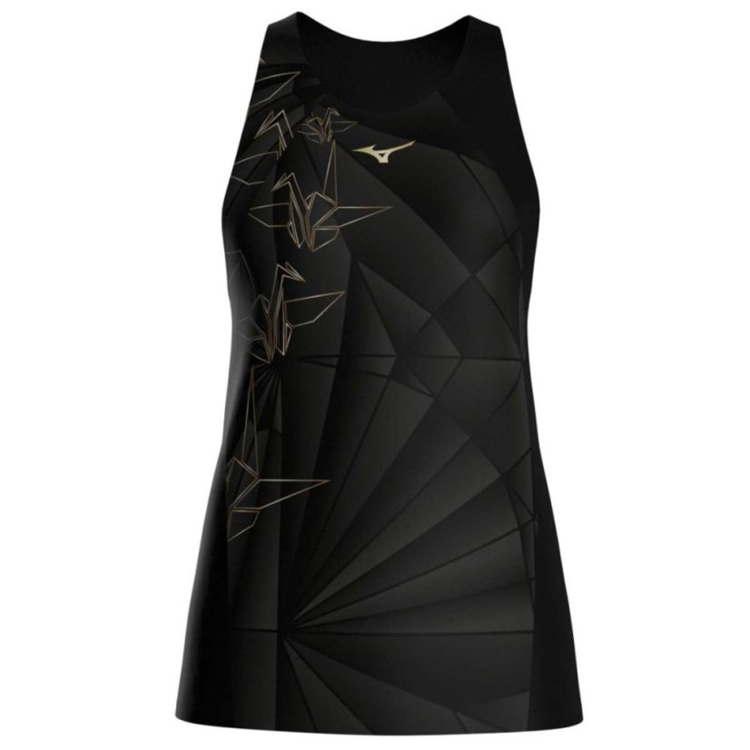 Mizuno Active DryAeroFlow Graphic Tank Top – Dámské běžecké tílko – Černá - Velikost: XL