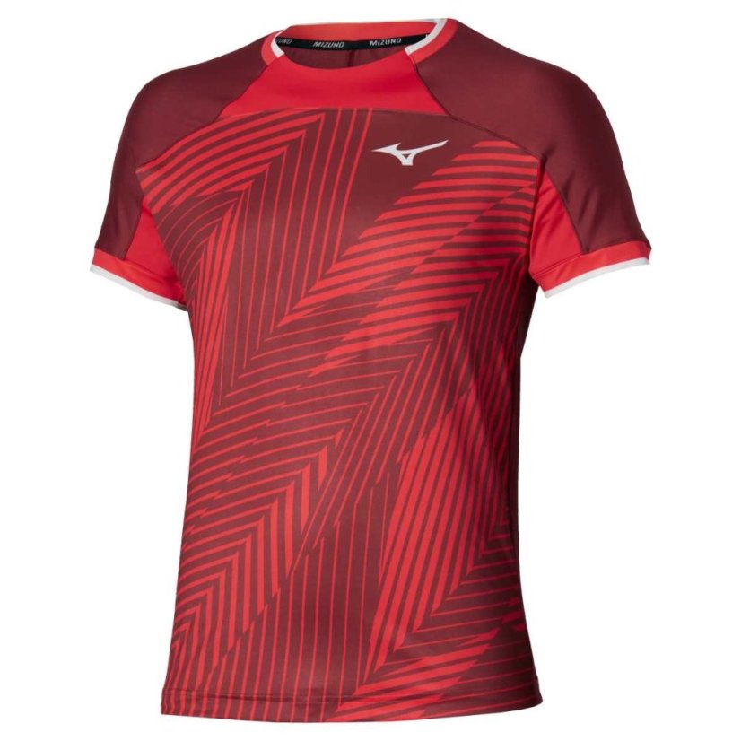 Mizuno Stargazer Shadow Graphic Tee – Pánské tenisové triko – Červená