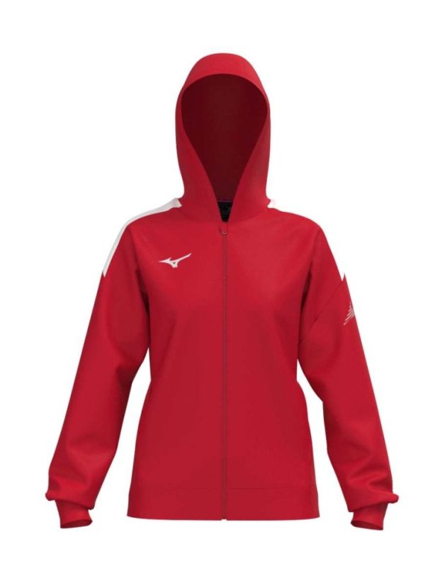 Mizuno MZNRB Track Jacket – Dámská lehká sportovní bunda – Červená - Velikost: 3XL