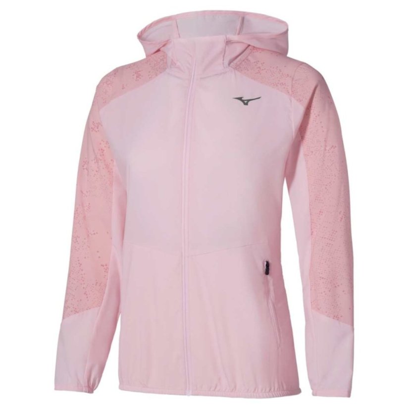 Mizuno Active Alpha Hooded Jacket – Dámská běžecká bunda – Růžová - Velikost: S