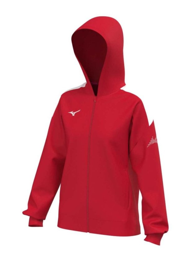 Mizuno MZNRB Track Jacket – Dámská lehká sportovní bunda – Červená - Velikost: 3XL