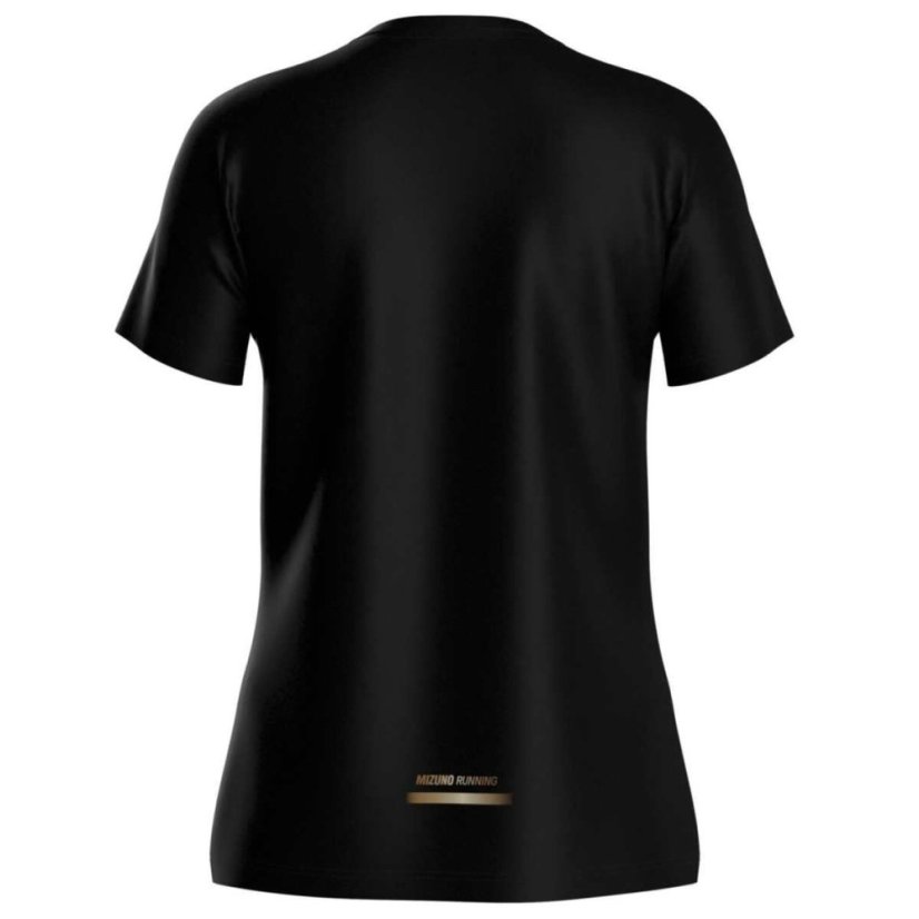 Mizuno Active DryAeroFlow Graphic Tee – Dámské běžecké triko – Černá - Velikost: XS