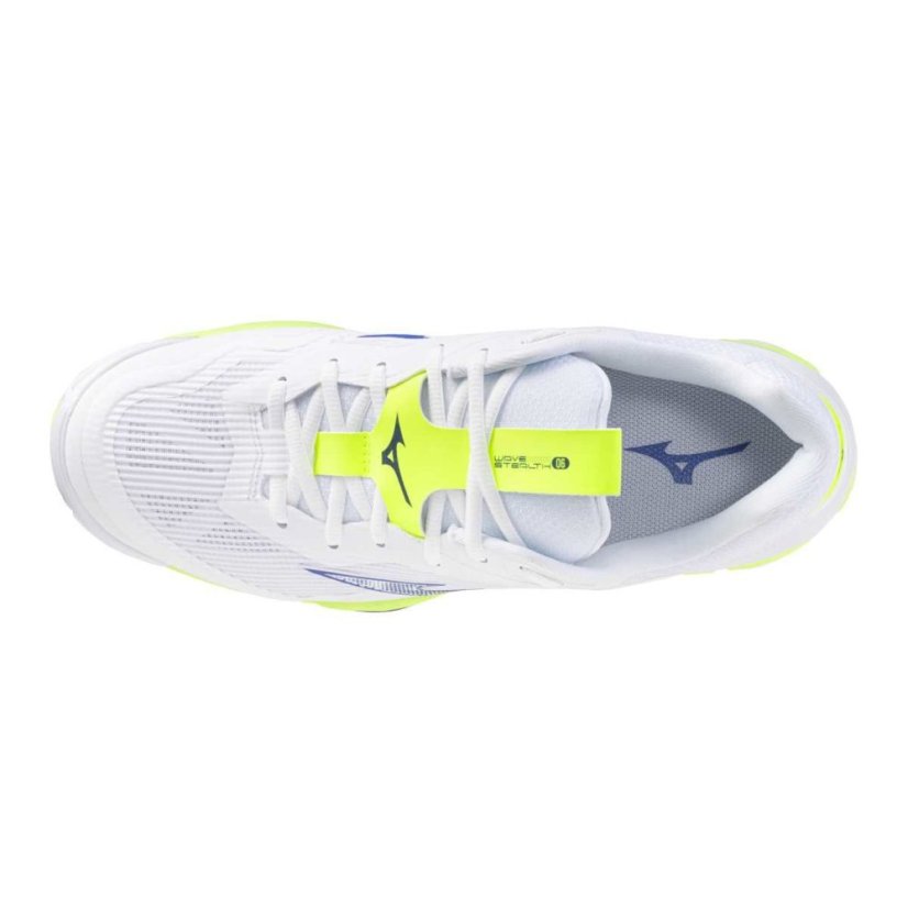 Mizuno Wave Stealth 6 – Unisex halová obuv – Bílo-žlutá