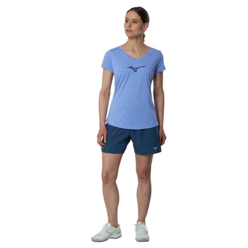 Mizuno Core Runbird Tee – Dámské běžecké triko – Modrá - Velikost: XS